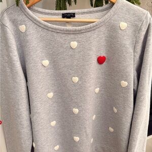 Talbots Gray Sweater with Heart Accents
